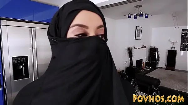 Fresh Muslim busty slut pov sucking and riding cock in burka warm Clips