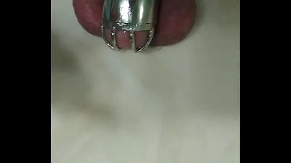 Fresh Gluing my penis to my chastity cage warm Clips