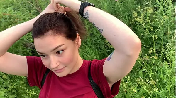 Sveži public outdoor blowjob with creampie from shy girl in the bushes - Olivia Moore topli posnetki