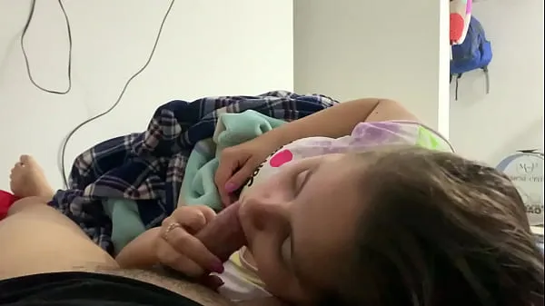 My little stepdaughter plays with my cock in her mouth while we watch a movie (She doesn't know I recorded itمقاطع دافئة جديدة