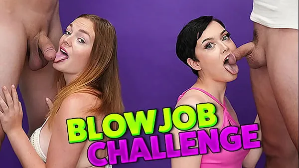 تازہ Blow Job Challenge - Who can cum first گرم کلپس