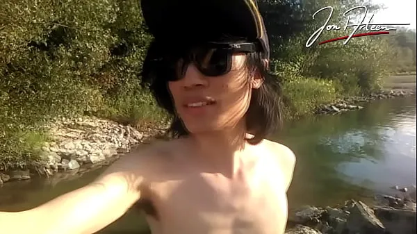 Fresh Jon Arteen is this slim Asian twink boy dancing a musical strip-tease on the river smiling showing his full pubes doing outdoor gay porn with a sneaker and underwear fetish warm Clips