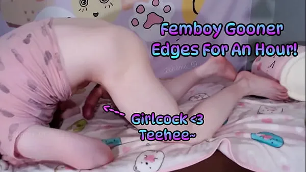 Nouveaux Femboy Gooner Edges pendant une heure ! (taquin extraits chauds