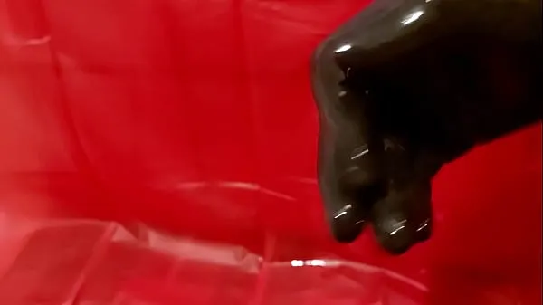 DreamofevolutionVip - Black Latex Gloves clipes quentes e frescos